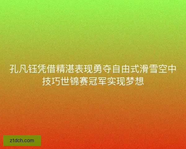 孔凡钰凭借精湛表现勇夺自由式滑雪空中技巧世锦赛冠军实现梦想